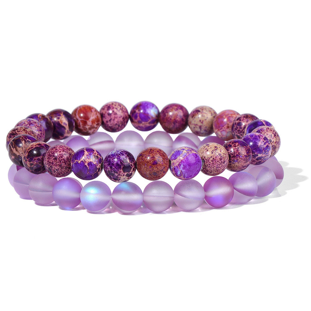 Men's Retro 8mm Natural Stone Bead Bracelet