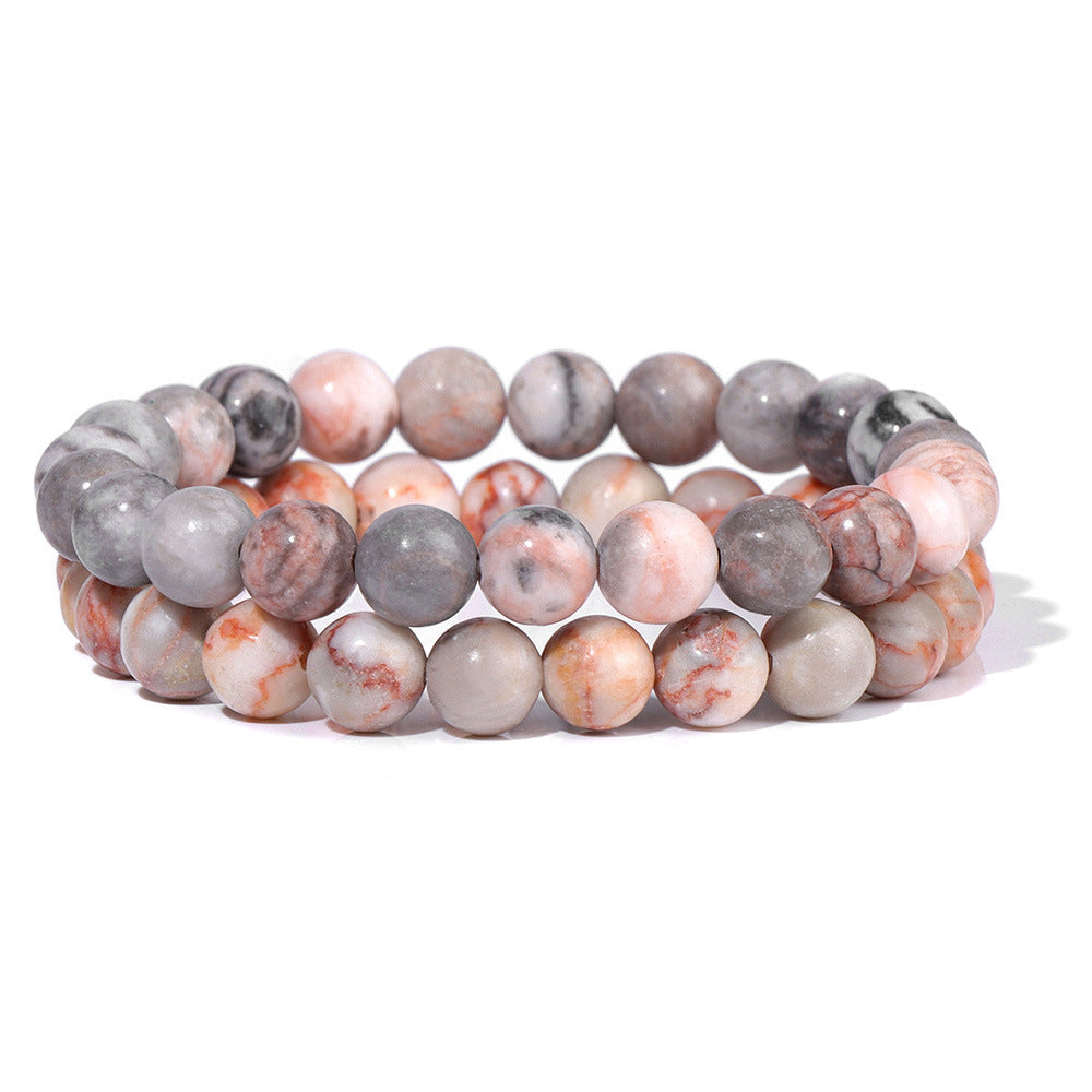 Men's Retro 8mm Natural Stone Bead Bracelet