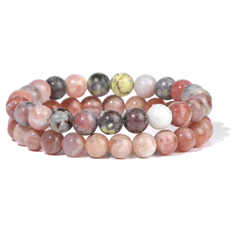 Men's Retro 8mm Natural Stone Bead Bracelet
