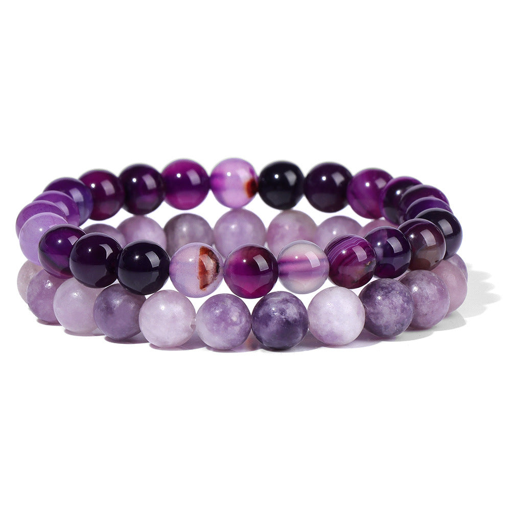 Men's Retro 8mm Natural Stone Bead Bracelet