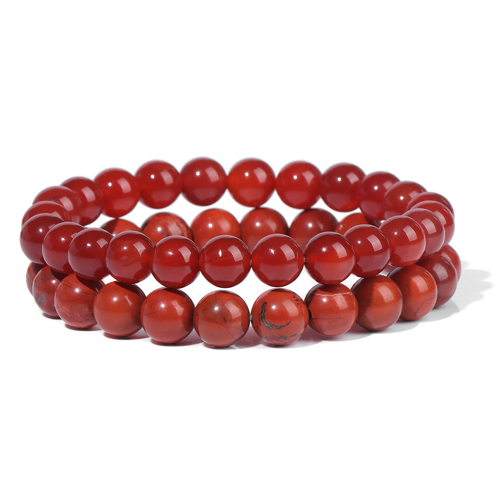 Men's Retro 8mm Natural Stone Bead Bracelet