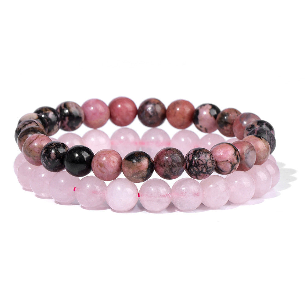 Men's Retro 8mm Natural Stone Bead Bracelet