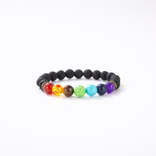 8mm Colorful Lava Stone Bracelet - Natural Gemstone
