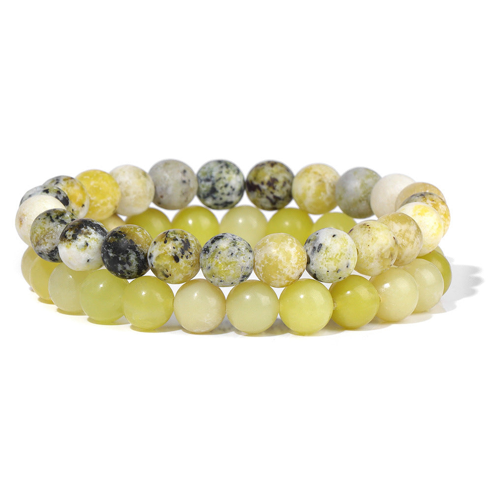 Men's Retro 8mm Natural Stone Bead Bracelet