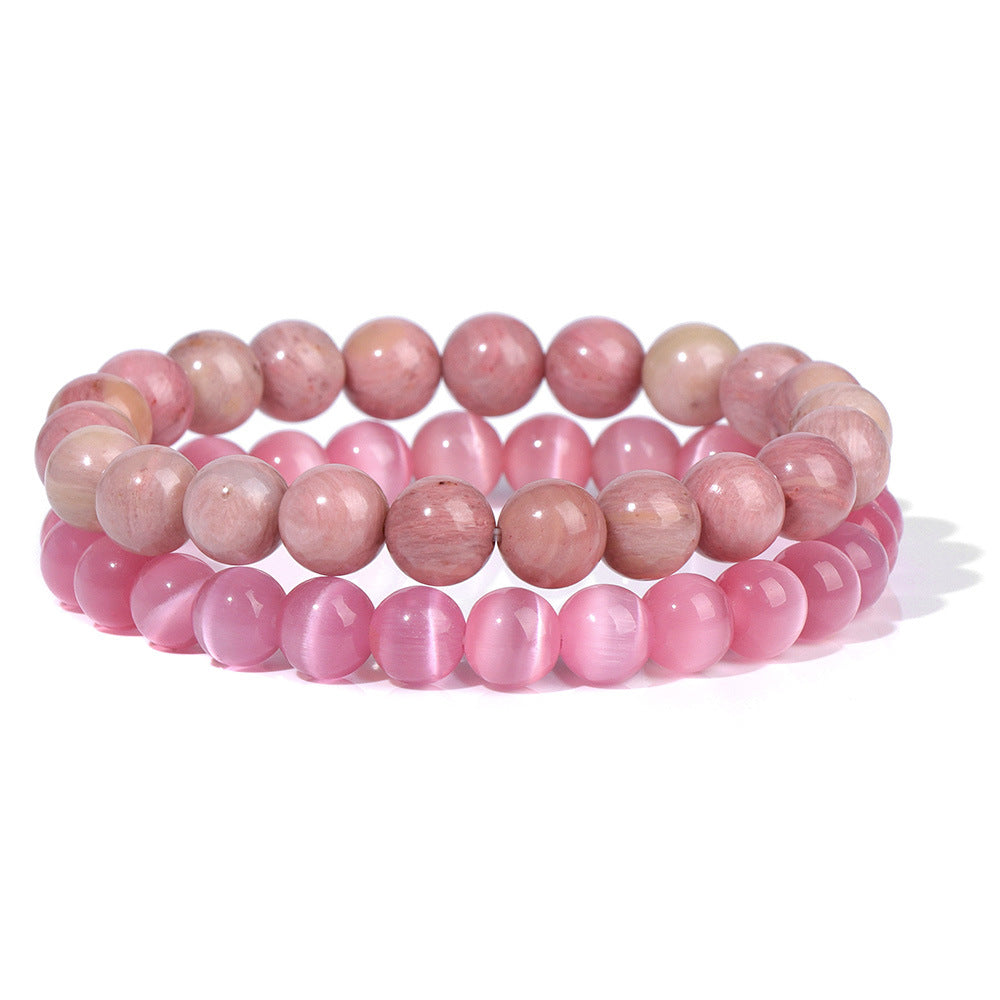 Men's Retro 8mm Natural Stone Bead Bracelet
