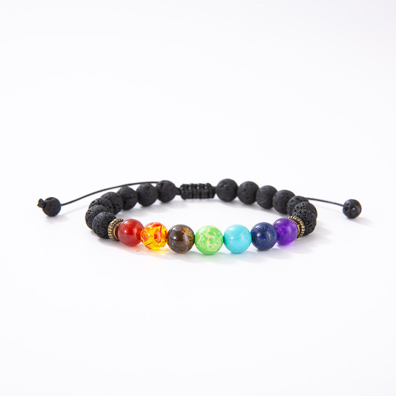 8mm Colorful Lava Stone Bracelet - Natural Gemstone