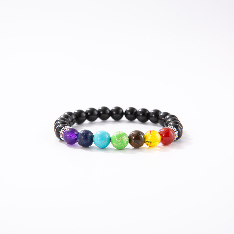 8mm Colorful Lava Stone Bracelet - Natural Gemstone